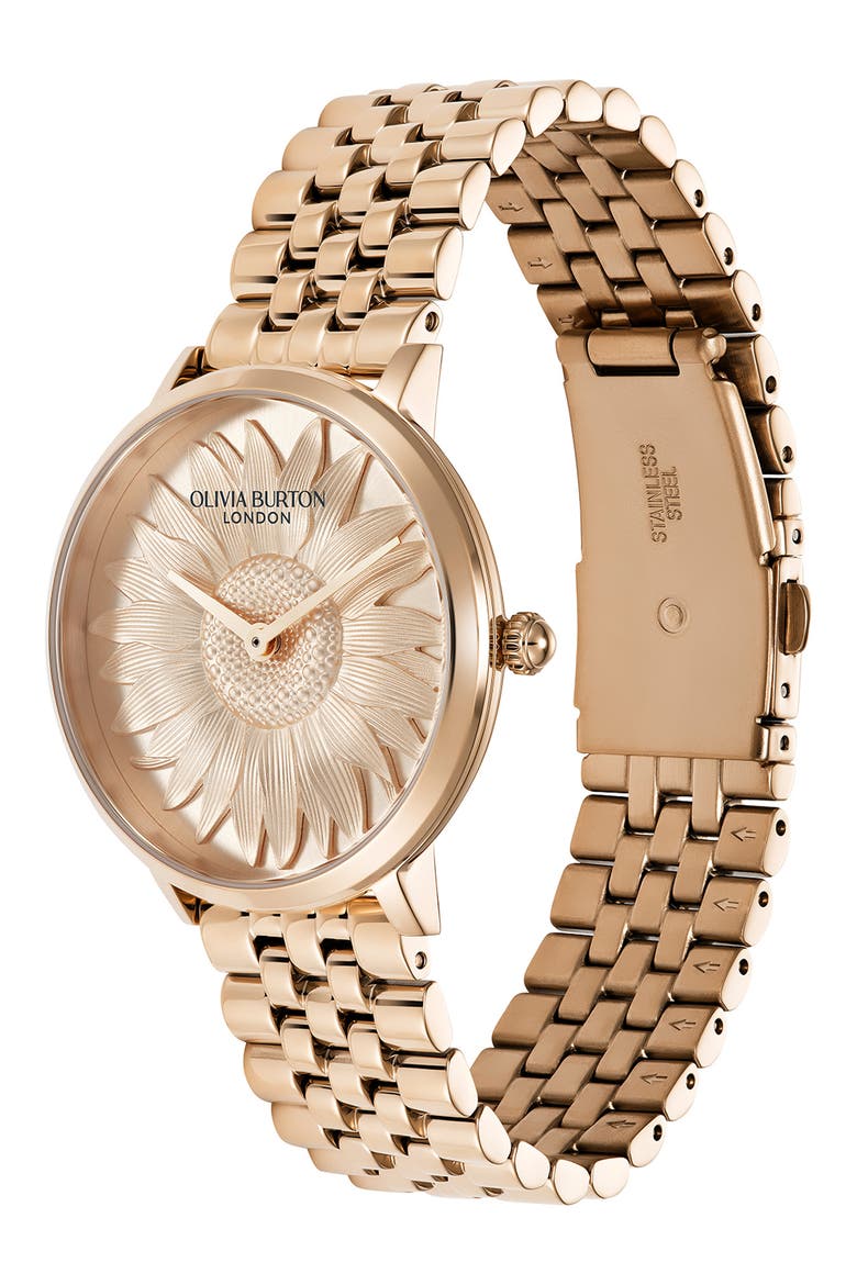 Sunflower Bracelet Watch, 35mm, Alternate, color, ROSE GOLD