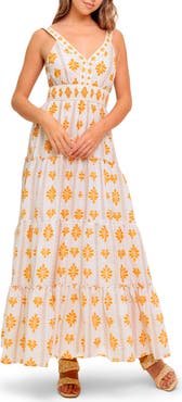 FLYING TOMATO Floral V-Neck Maxi Dress