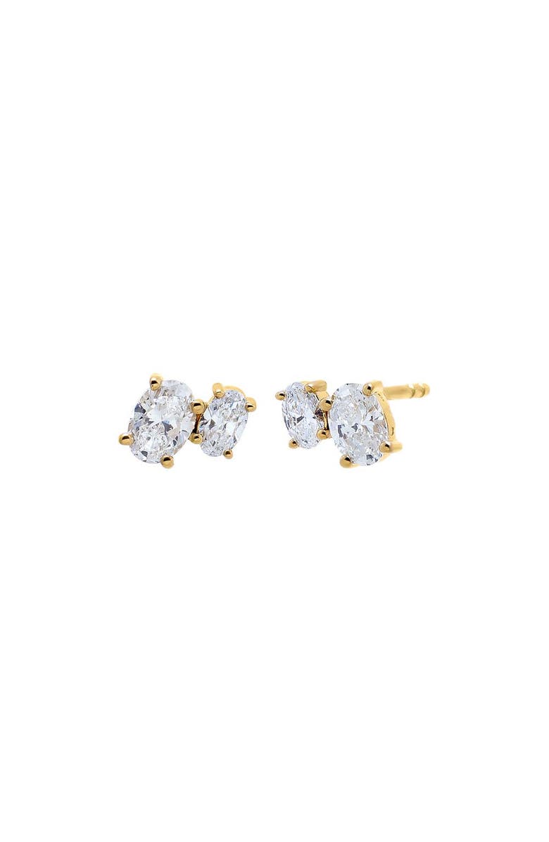 BY ADINA EDEN Lab Grown Diamond Double Oval Stud Earring 14K, Main, color, 
