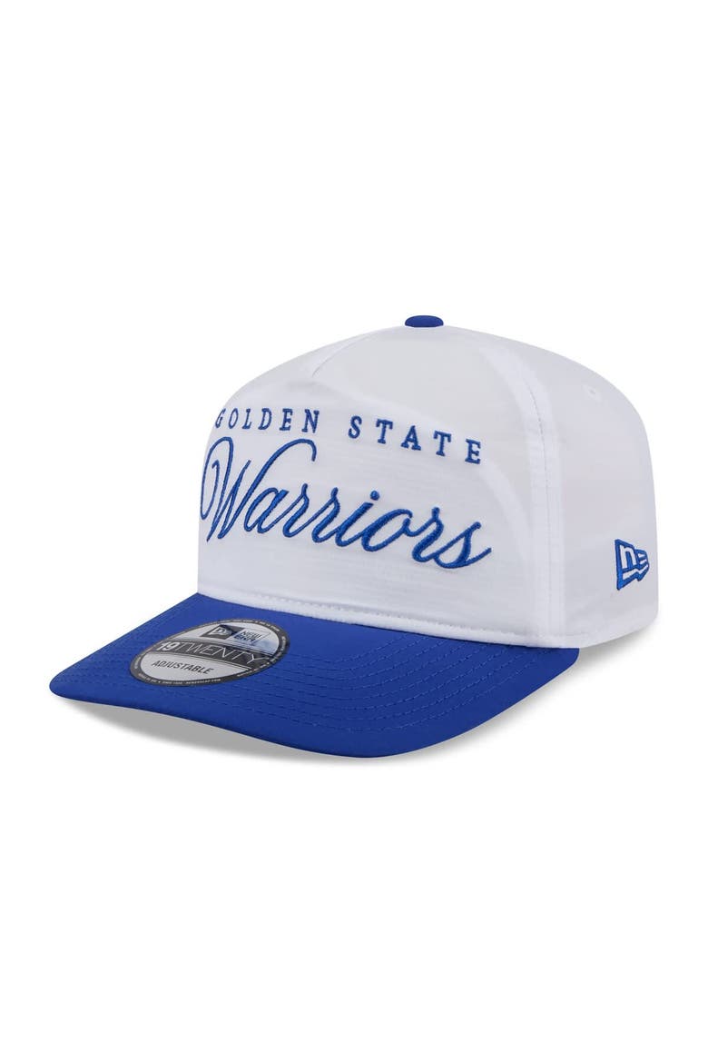 Men's New Era White/Royal Golden State Warriors 2025 NBA Draft On-Stage Nylon 19TWENTY Adjustable Hat, Alternate, color, White