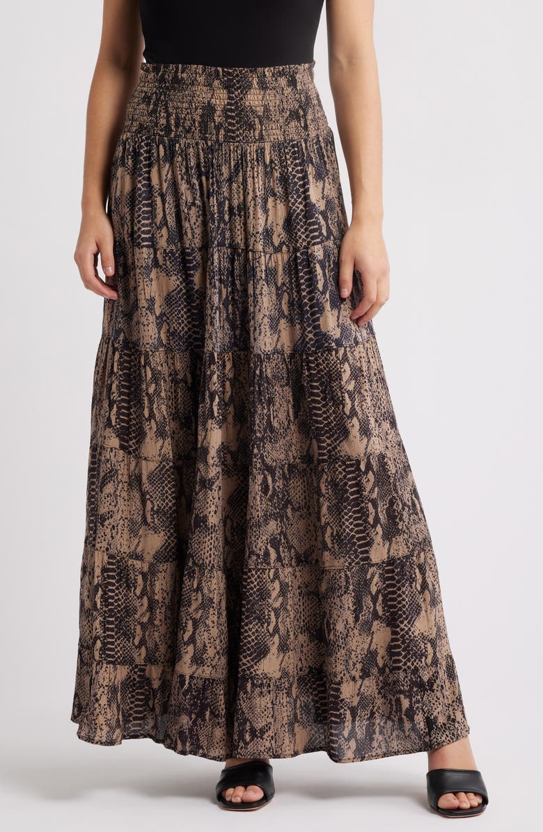 NIKKI LUND Torvi Animal Print Maxi Skirt, Main, color, 