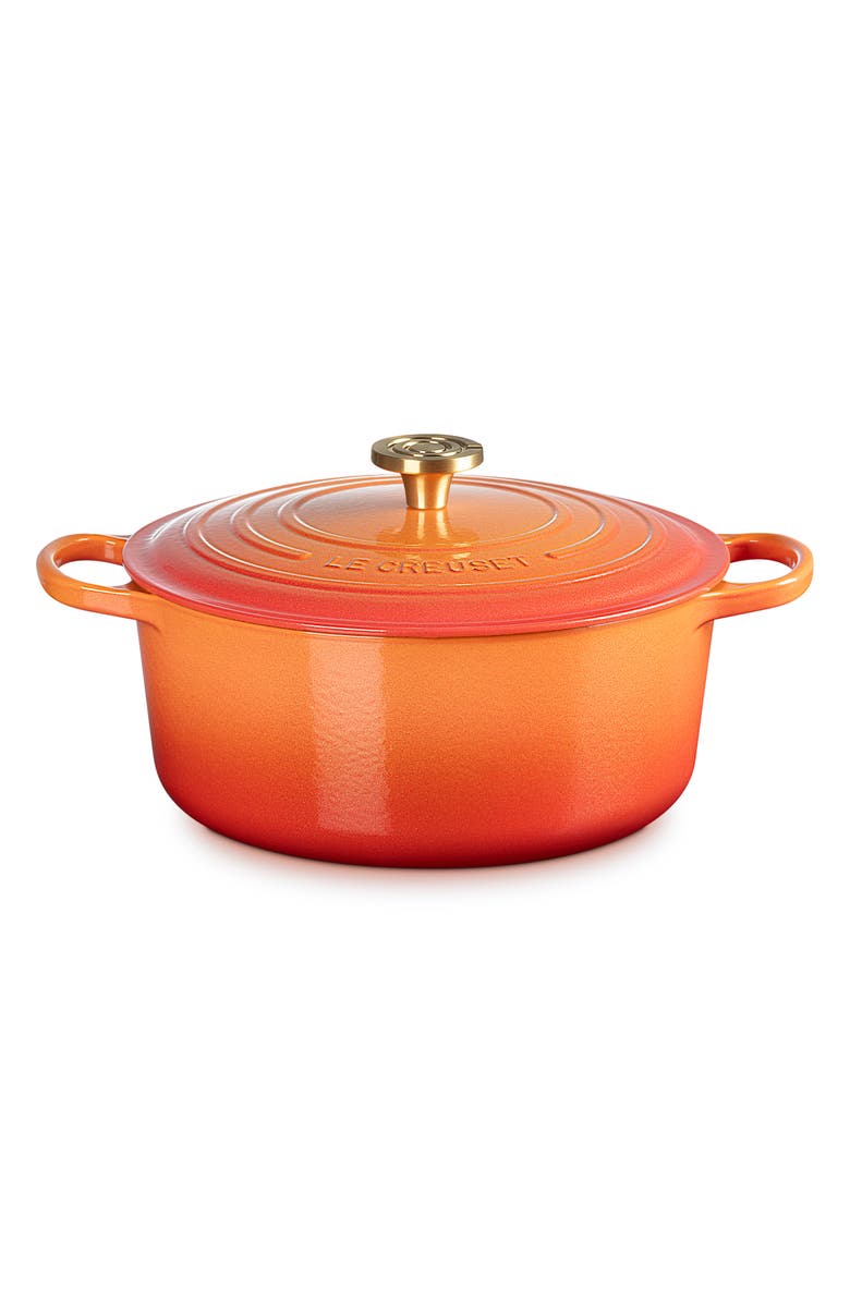 Le Creuset Signature 4.5-Quart Round Enamel Cast Iron Dutch Oven, Alternate, color, Flamme Doree