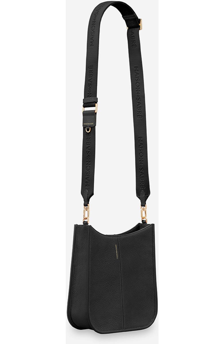 MAISON de SABRÉ Leather Saddle Bag, Alternate, color, Black Caviar