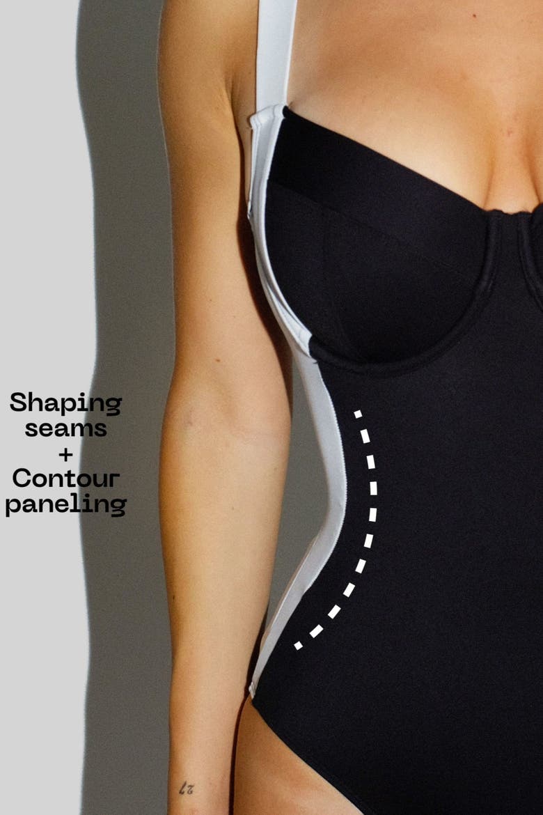 Mega Sculpting Underwire D/DD Cup One Peice Swimsuit, Alternate, color, Contour Black White