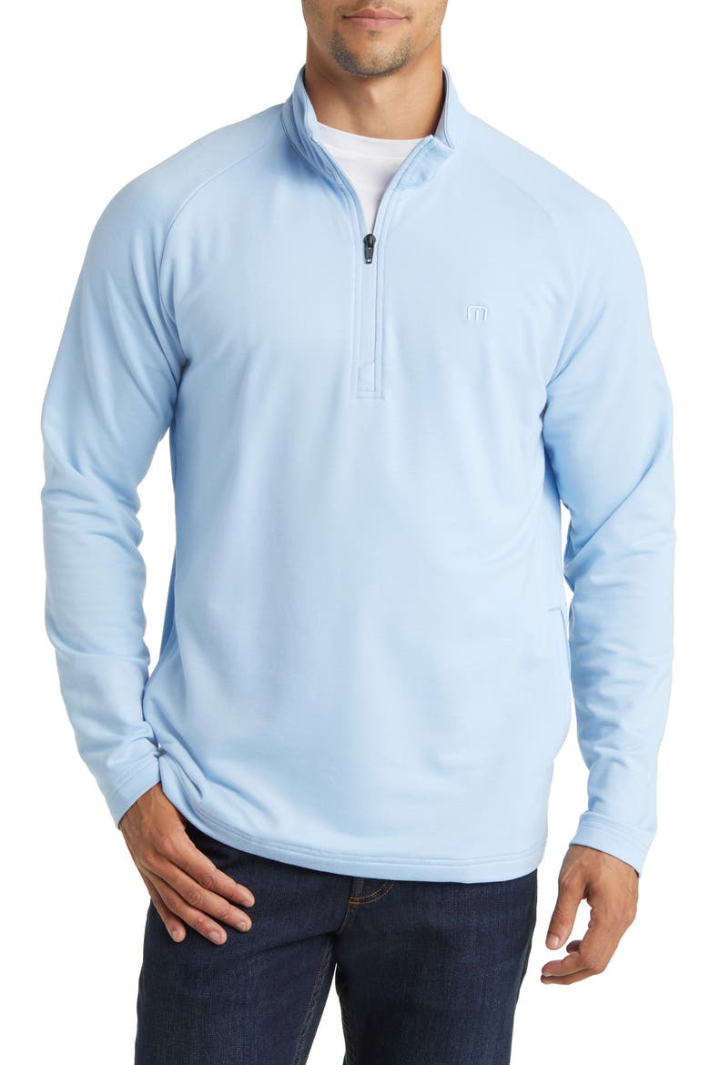 Valiant Quarter Zip Pullover, Main, color, POWDER BLUE