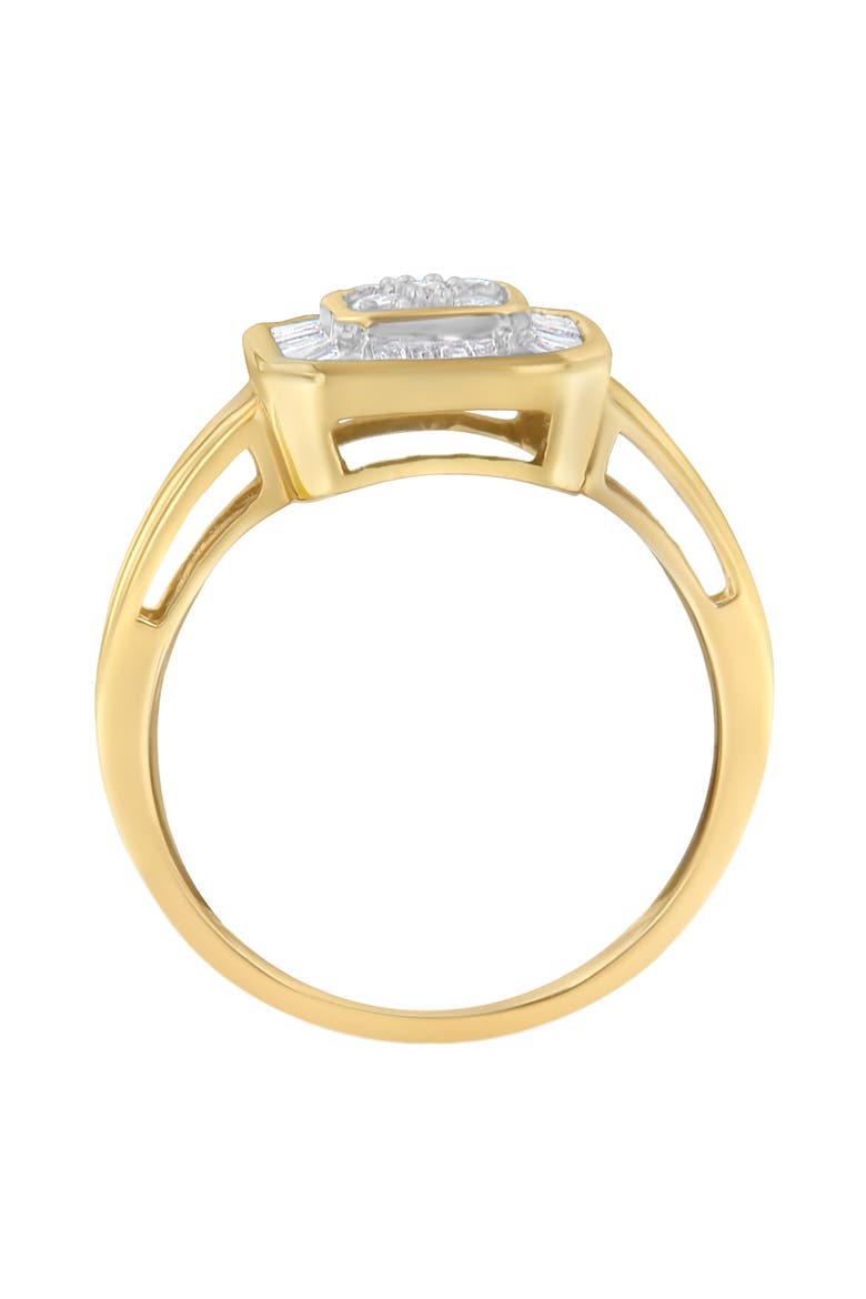 10K Yellow Gold 1/2 Cttw Diamond Square Cocktail Ring, Alternate, color, Yellow Gold