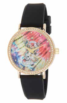 Ed Hardy Silicone Strap Watch, 38mm