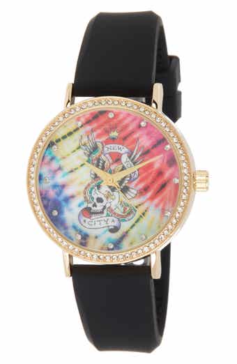 Ed Hardy Silicone Strap Watch, 38mm