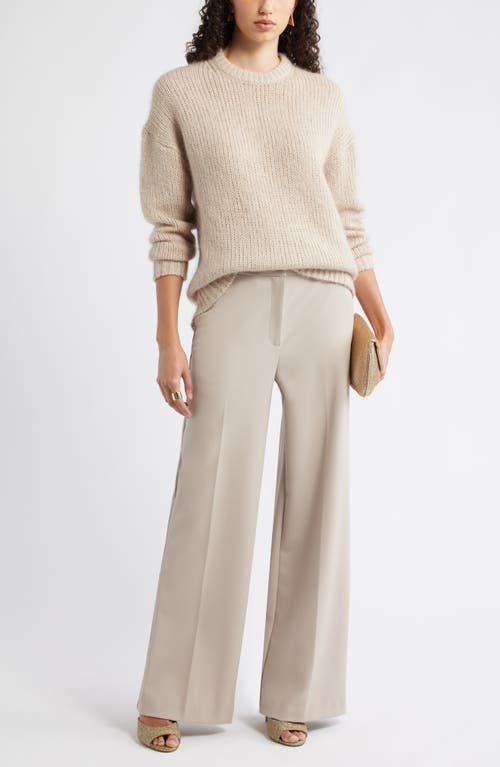 Nordstrom Metallic Crewneck Sweater In Brown