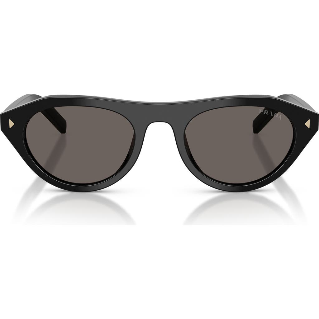 Prada Womens Black Pr B15s Oval-frame Acetate Sunglasses