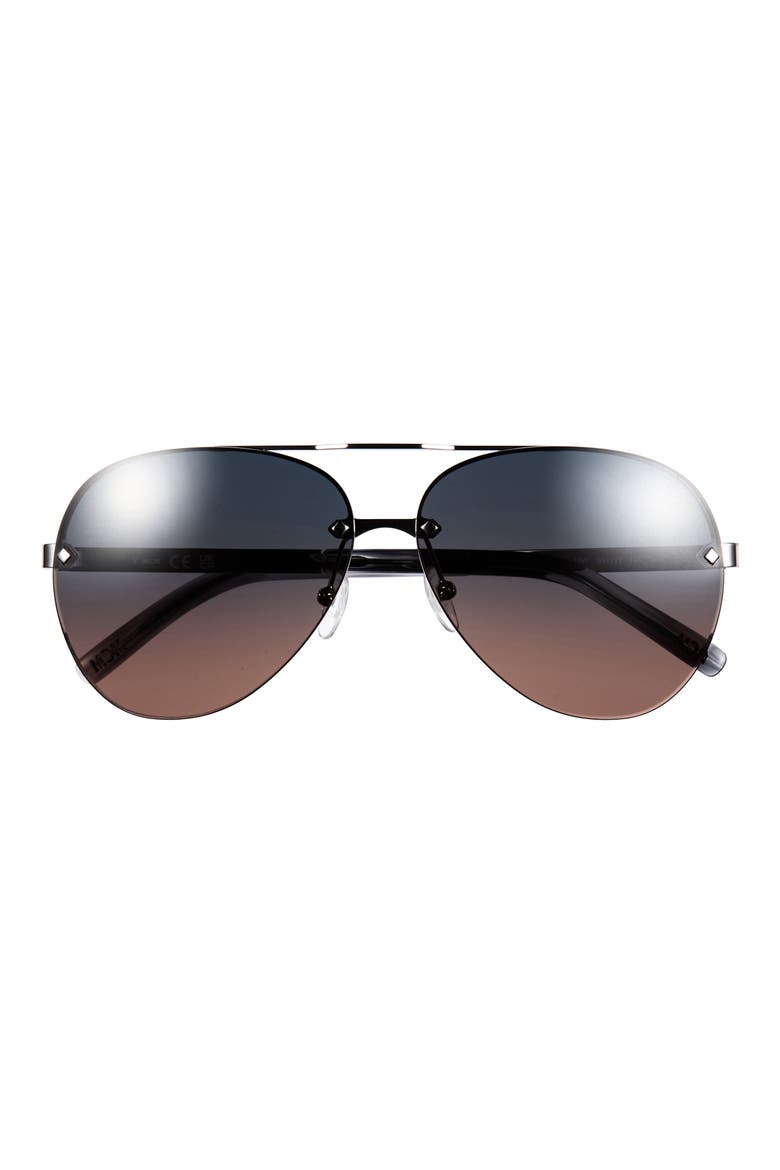 63mm Pilot Sunglasses, Main, color, RUTHENIUM / GRADIENT BLUE