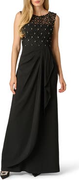 Adrianna Papell Beaded Jersey Gown