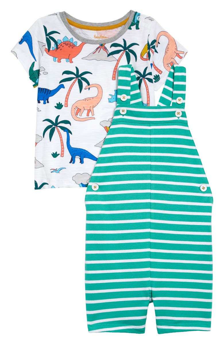 Mini Boden Graphic Tee & Short Overalls Set, Main, color, 