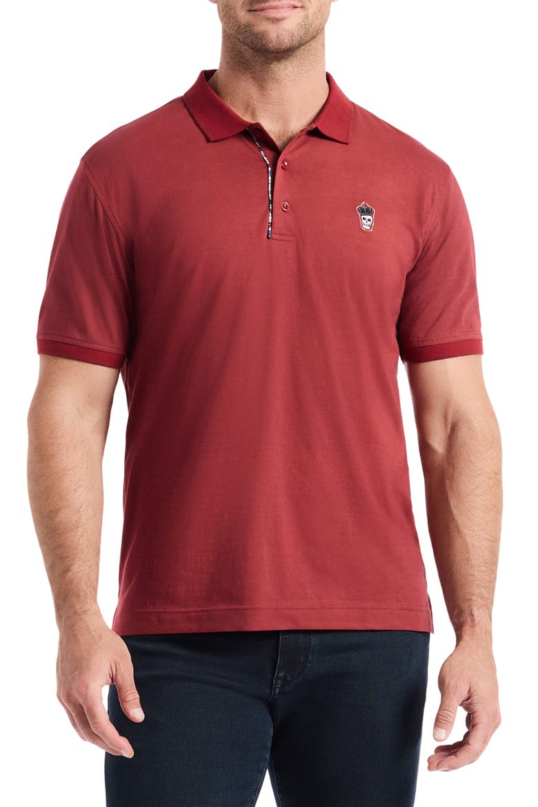 Lucifer Short Sleeve Polo, Main, color, BURGUNDY