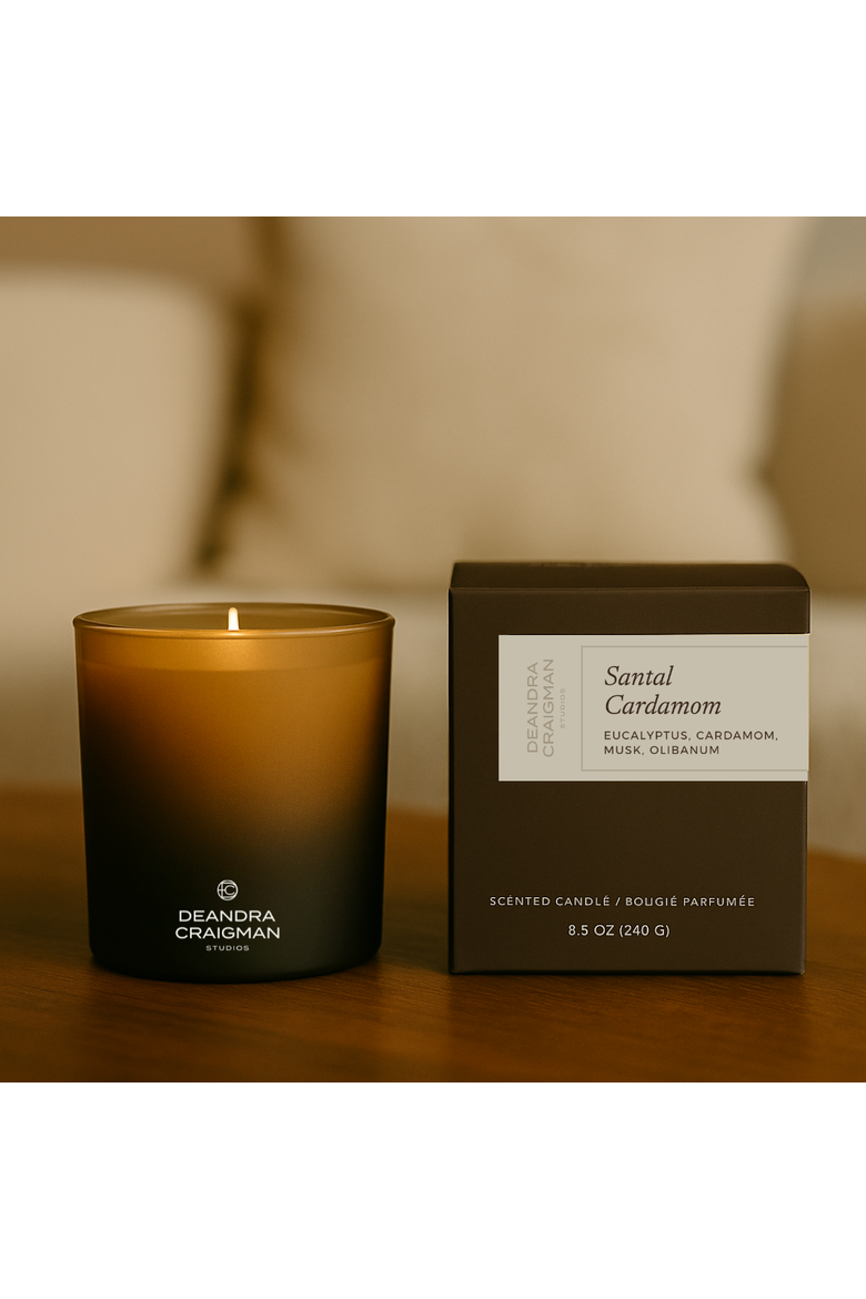 Santal Cardamom Candle & Playlist, Alternate, color, Brown