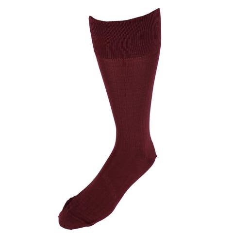 Jasper Mercerized Cotton Ribbed Mid-Calf Solid Color Socks