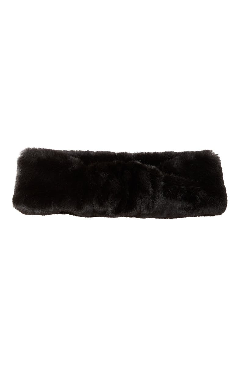 UGG<sup>®</sup> UGG Faux Fur Headband, Main, color, Black