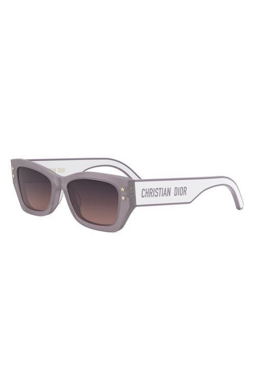 Dior 'pacific S2u 53mm Rectangular Sunglasses In Beige/shiny Bordeaux