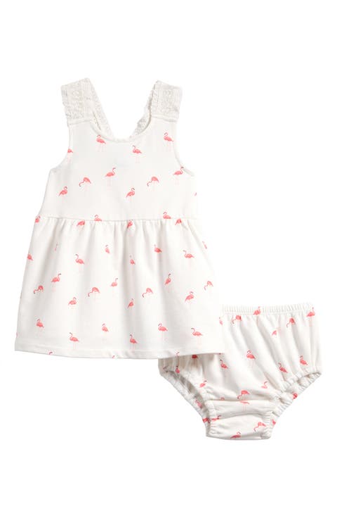 Flamingo Fun Cotton Blend Dress with Bloomers (Baby)