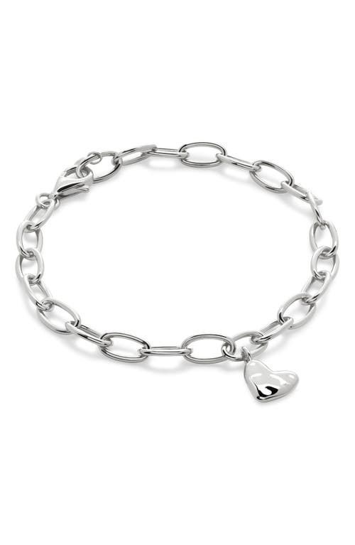 Monica Vinader Heart Charm Bracelet in Sterling Silver 