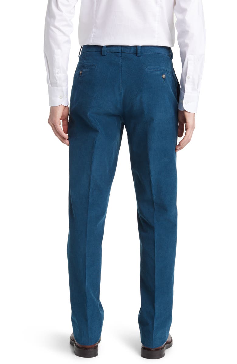 Berle Charleston Flat Front Corduroy Dress Pants, Alternate, color, Petrol