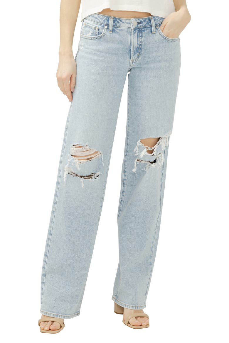 Loose & Low Baggy Fit Jeans, Main, color, BAREFOOT