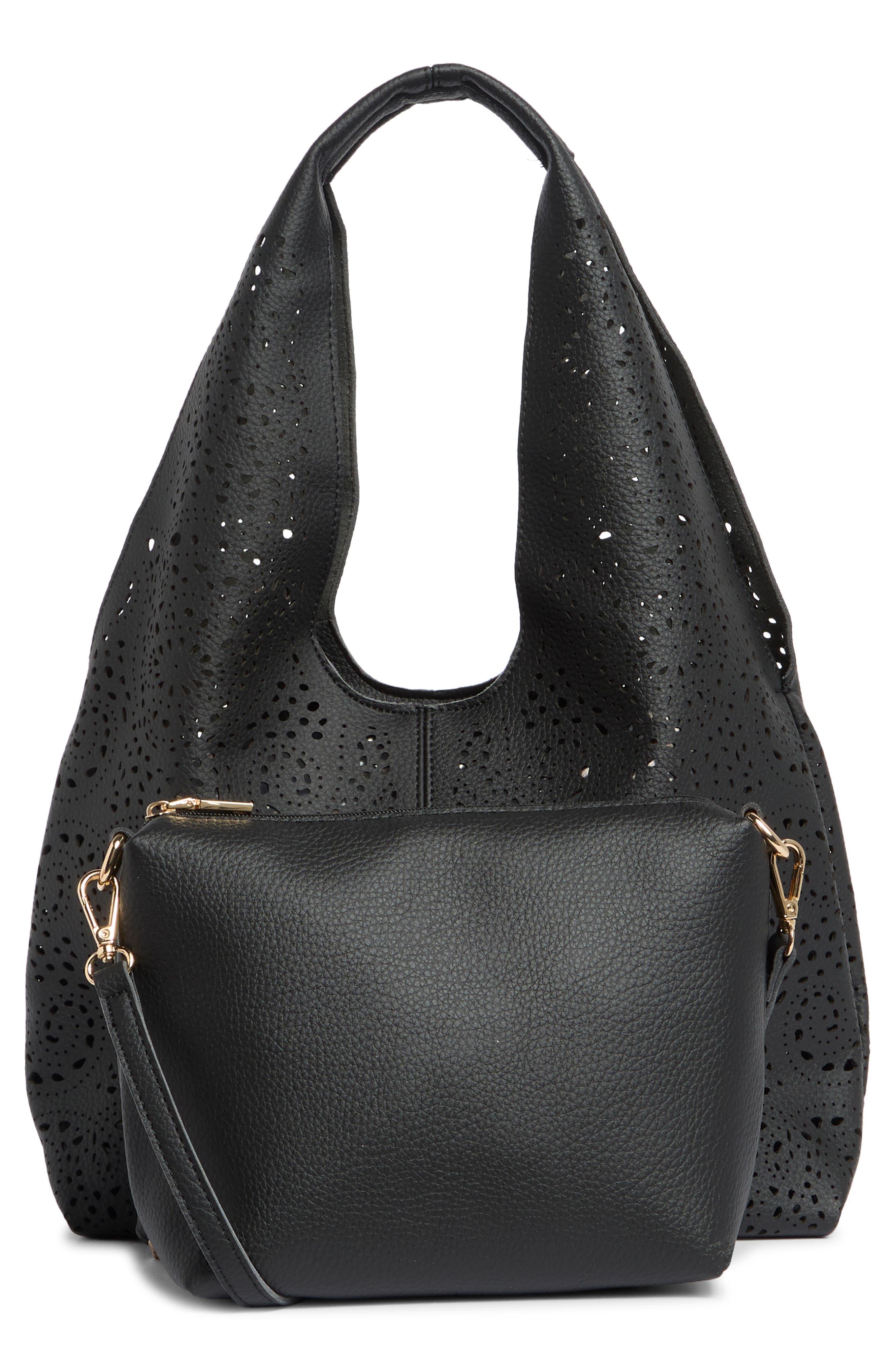 Melie Bianco Farrow Tote Bag with Pouch, Alternate, color, Black
