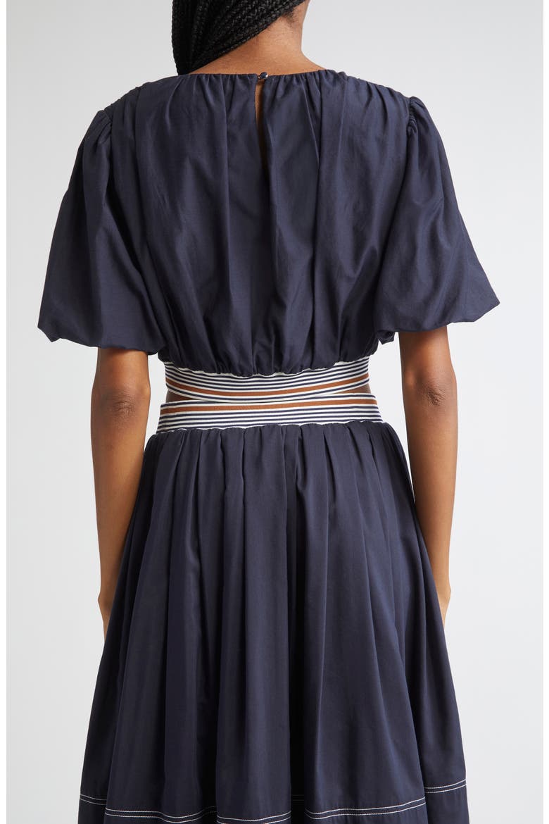 Gabriela Cotton & Silk Crop Top, Alternate, color, NAVY