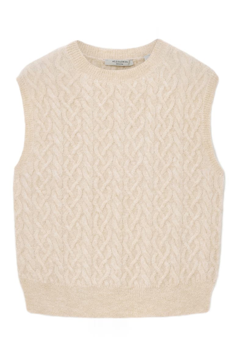 Sirius Cable Alpaca Blend Sweater Vest, Alternate, color, PEARL WHITE