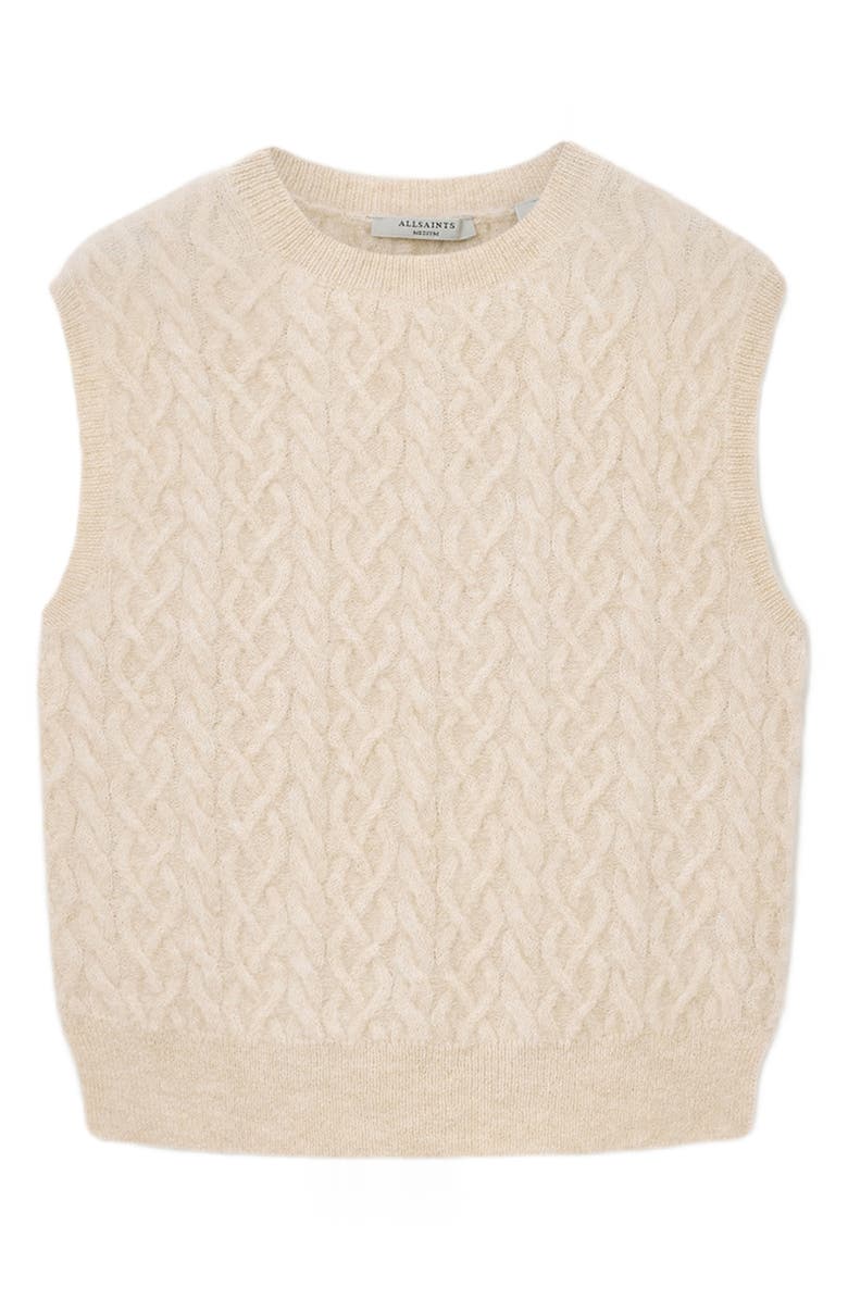 AllSaints Sirius Cable Alpaca Blend Sweater Vest, Alternate, color, 