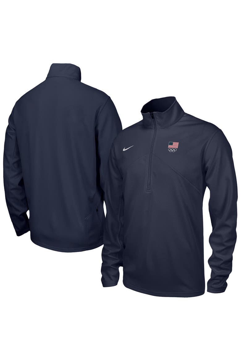 Men's Nike Navy Team USA Training Dri-FIT Quarter-Zip Pullover