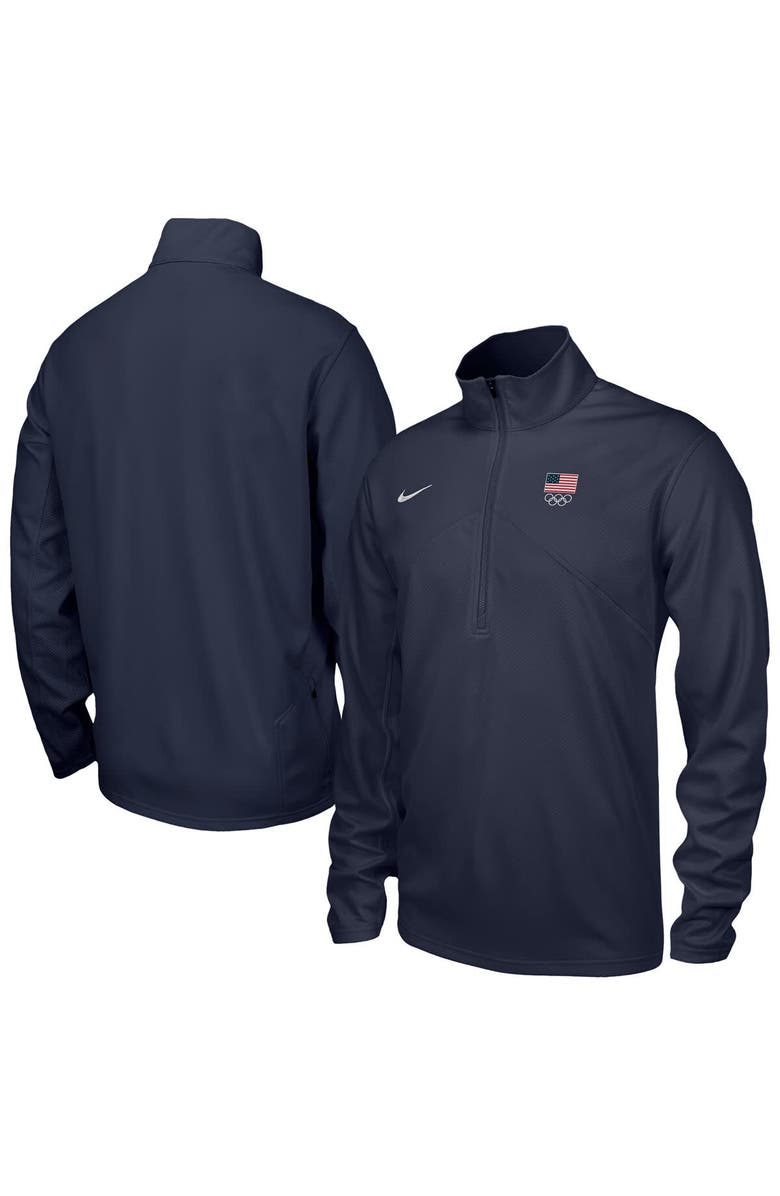 Nike Men's Nike Navy Team USA Training Dri-FIT Quarter-Zip Pullover, Main, color, Navy