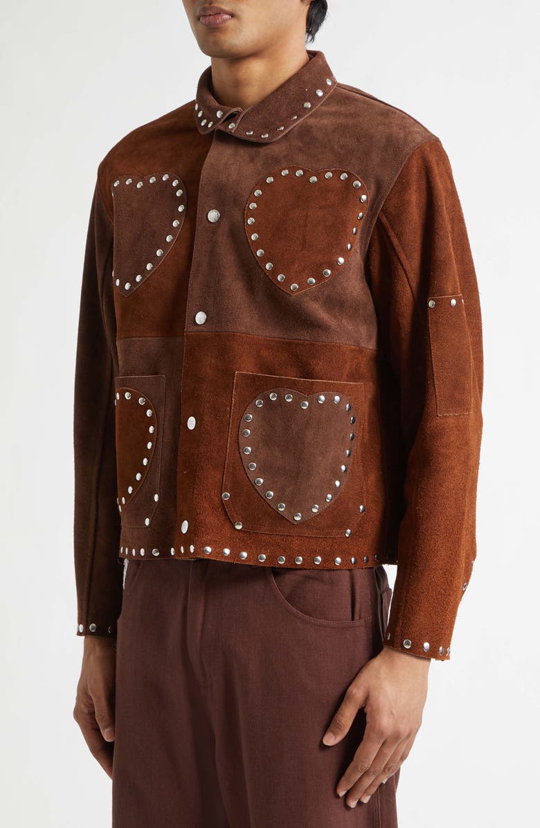 Bode Hearts Suede Welding Jacket, Alternate, color, 