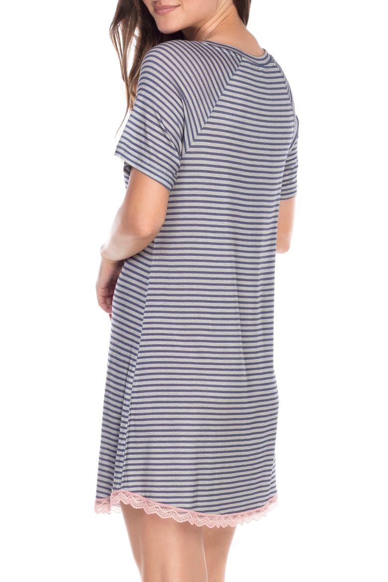 Lace Trim Sleep Shirt, Alternate, color, JASPER STRIPE