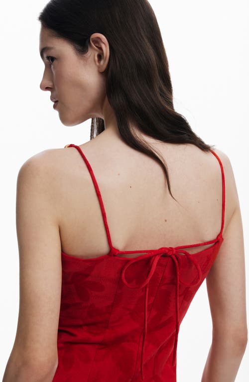 Desigual Floral Jacquard Minidress In Orange Red
