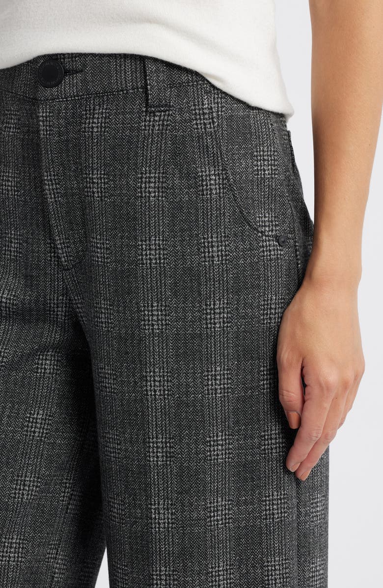 Wit & Wisdom Whitney 'Ab'Solution Skyrise Plaid Wide Leg Trousers, Alternate, color, Charcoal Black