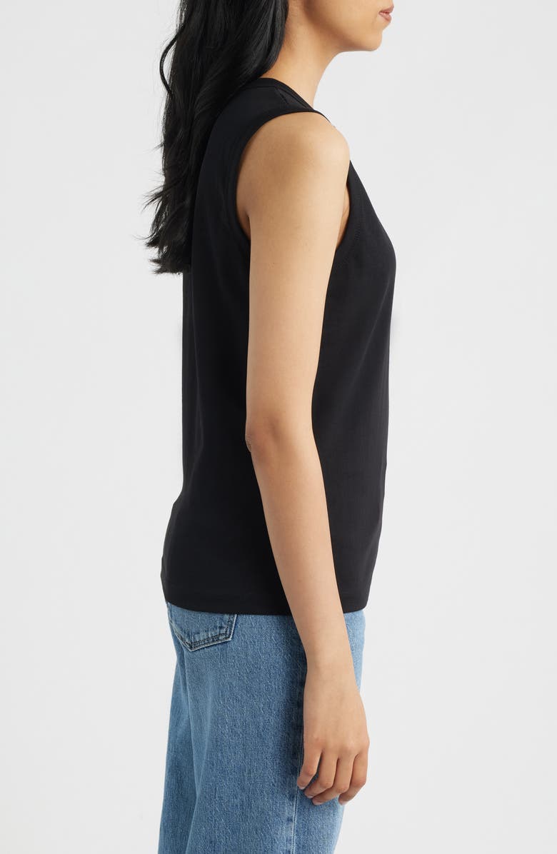 Mavi Jeans Cotton Muscle Tank, Alternate, color, Black