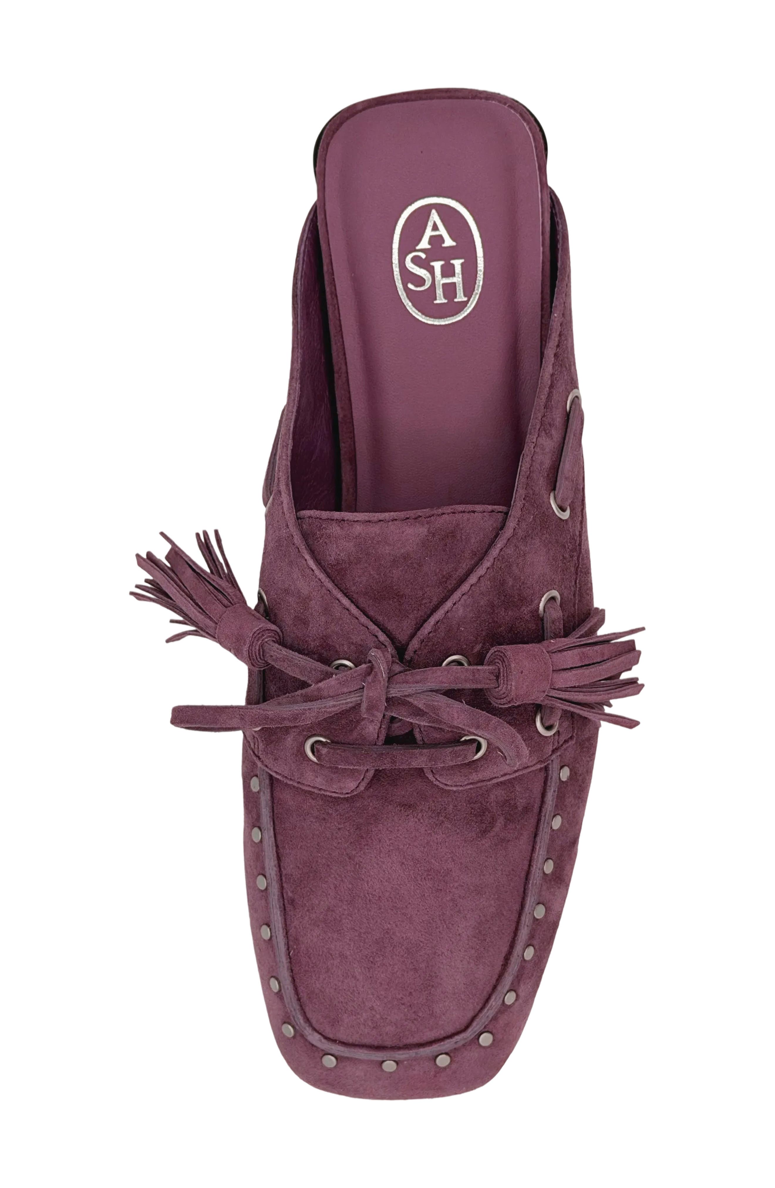 Bavaria Studded Lace-Up Mule, Alternate, color, ROSE BROWN
