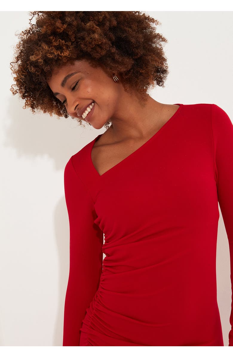 Joe Browns Asymmetrical Midi Dress, Alternate, color, Classic Red