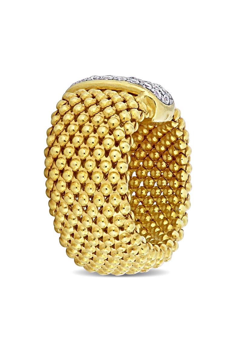 Cubic Zirconia Popcorn Design Flexible Ring, Alternate, color, Yellow-Plated