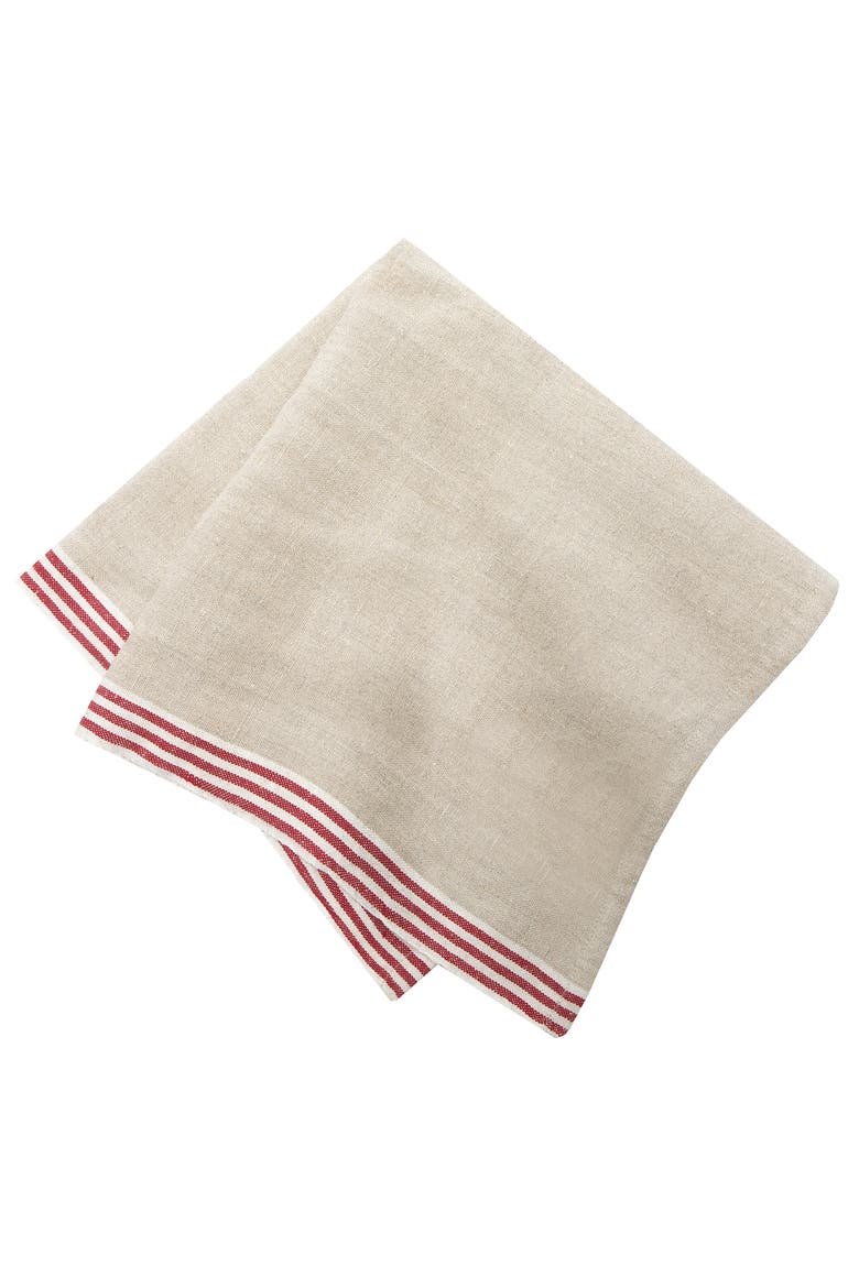 Alsace Napkins - Set of 4, Alternate, color, Natural, Red 20" x 20"