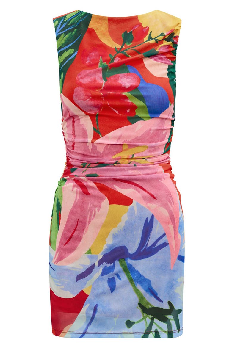 Lucille Ruched Mesh Minidress, Alternate, color, SOLA TROPICAL
