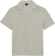 Reiss Aurelia Stripe Cotton Blend Camp Shirt