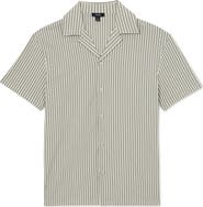 Reiss Aurelia Stripe Cotton Blend Camp Shirt