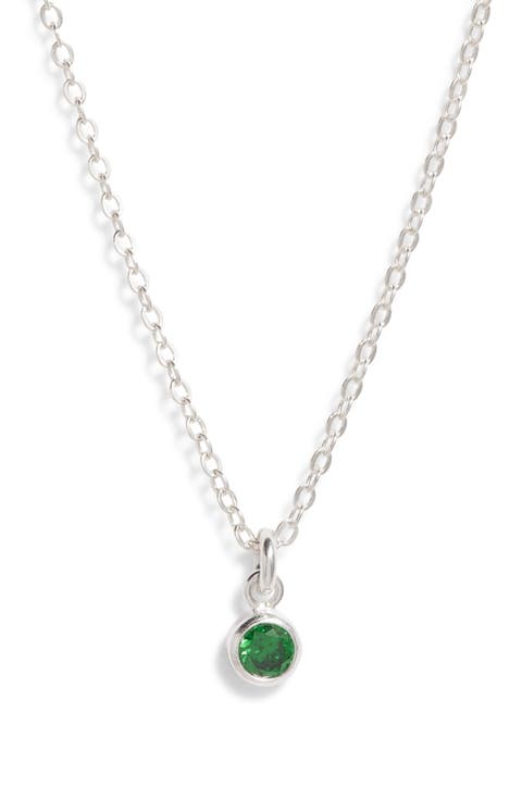 Birthstone Charm Pendant Necklace