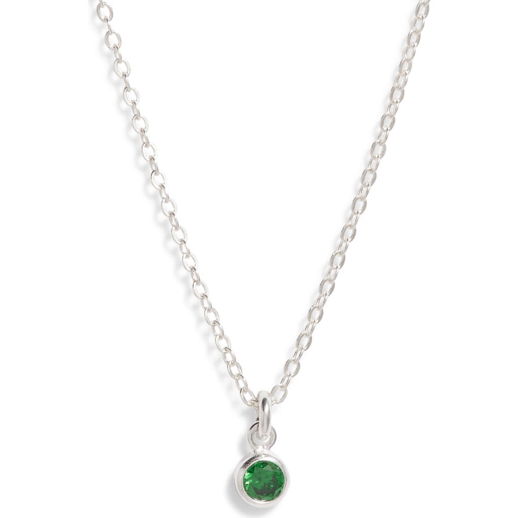 Set & Stones Birthstone Charm Pendant Necklace In Silver/may