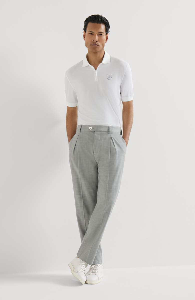 Brunello Cucinelli Trousers with tee holder, Alternate, color, Pearl