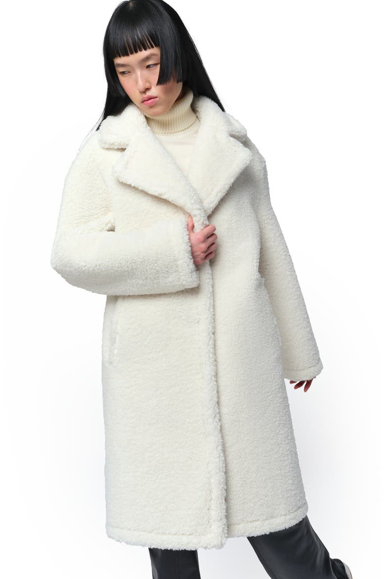 Anei Reversible Faux Shearling Coat, Alternate, color, BLANC