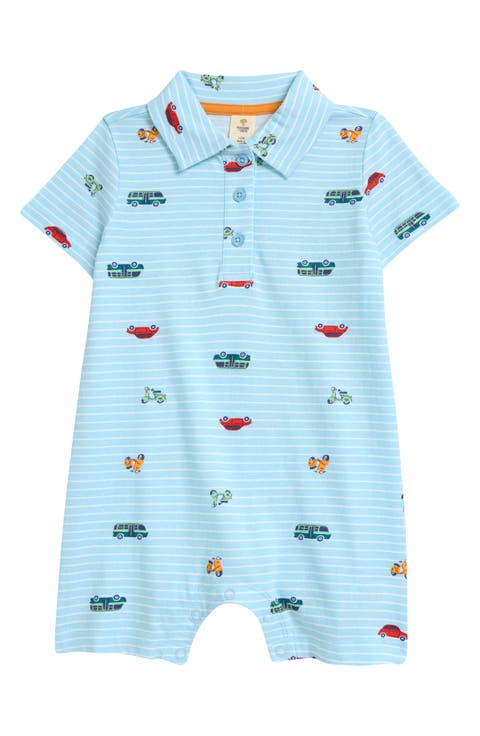 Long Sleeve Cotton Baby Polo Romper Outfit (0–18M)