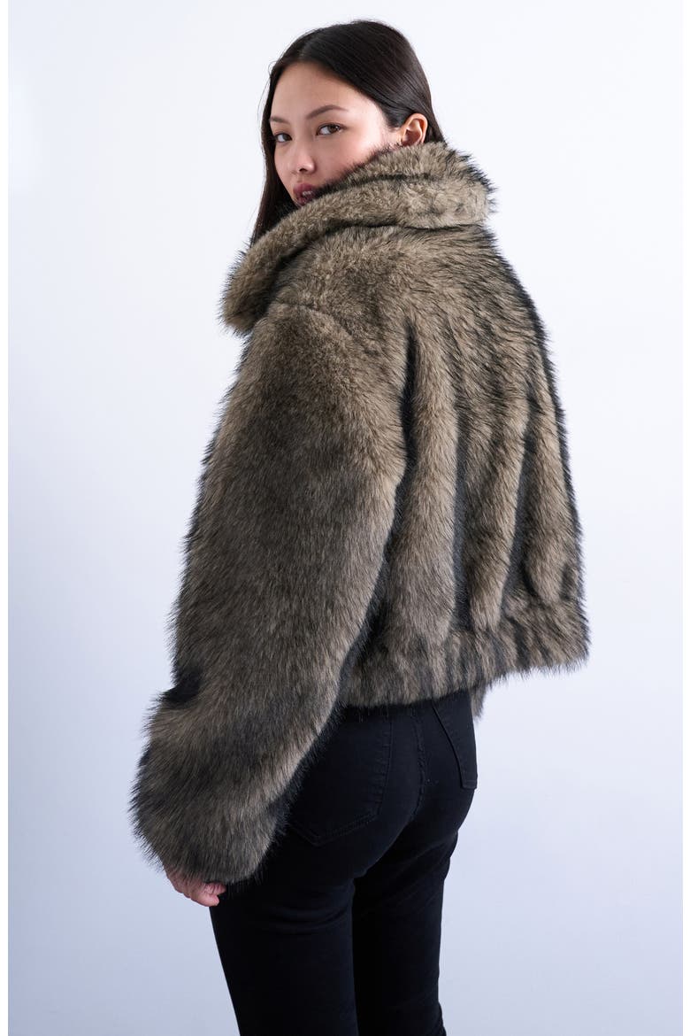 Faux Fur Bomber Jacket, Alternate, color, BEIGE